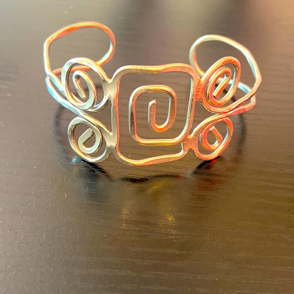 Very vintage handcrafted wire cuff bracelet